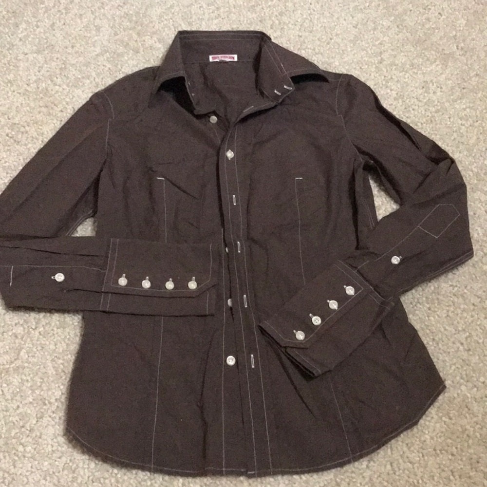 True Religion women’s M brown western shirt